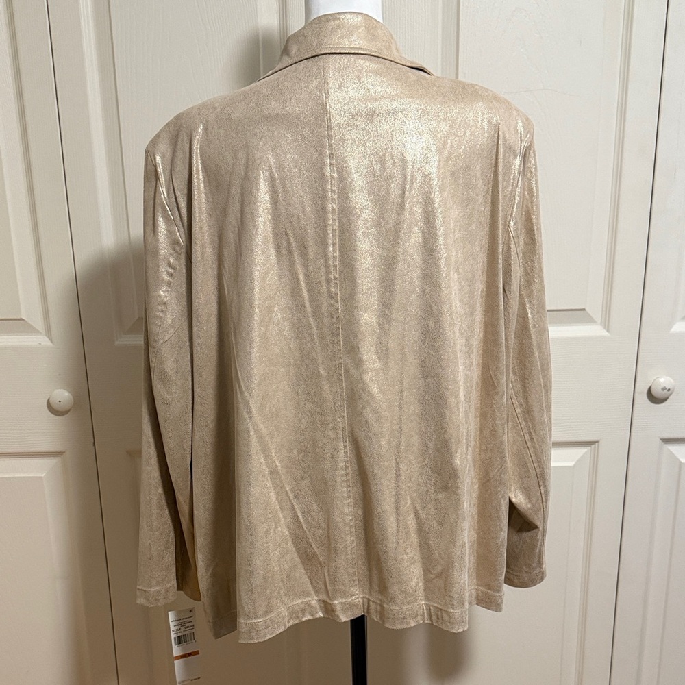 NWT, Alfred Dunner, size 3x, Metallic Gold Women's Jacket, gold studded details - Picture 7 of 8